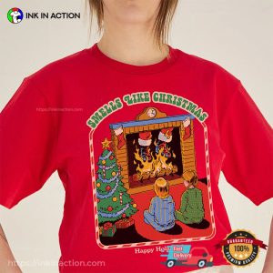 Smells Like Christmas Retro Happy Holidays T shirt 3