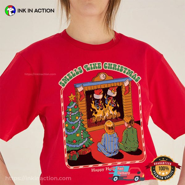 Smells Like Christmas Retro Happy Holidays T-shirt