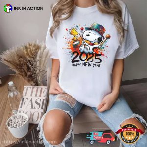 Snoopy Happy New Year 2025 Cartoon T shirt 2