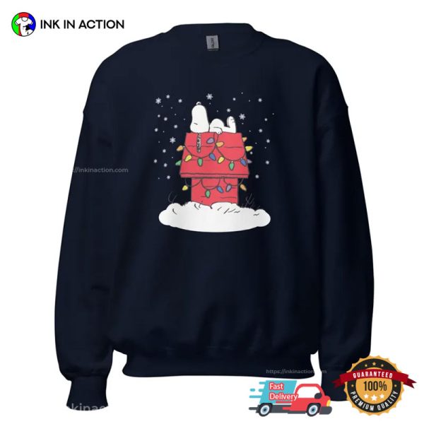 Snoopy Sleeping Under Christmas Snow Shirt