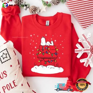 Snoopy Sleeping Under Christmas Snow Shirt 3