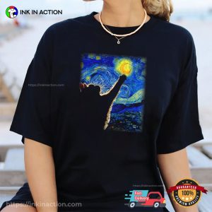 Starry Night Cat Funny Comfort Colors T-shirt