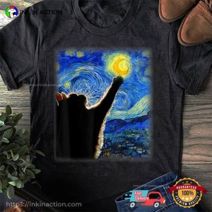 Starry Night Cat Funny Comfort Colors T shirt 2