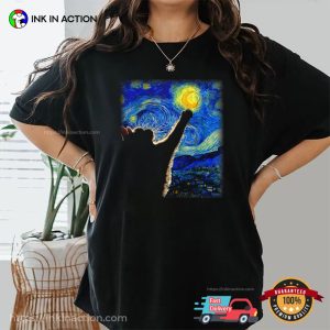 Starry Night Cat Funny Comfort Colors T-shirt