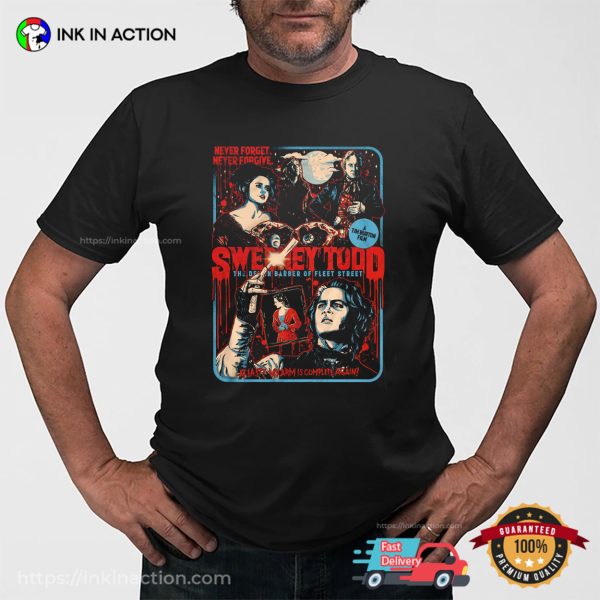 Sweeney Todd Never Forget Never Forgive Classic Horror T-shirt