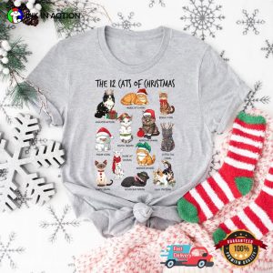 The 12 Cats Of Christmas Adorable Cats T shirt 2