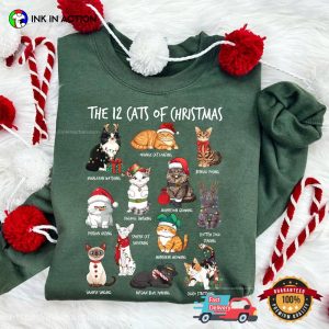 The 12 Cats Of Christmas Adorable Cats T shirt 3