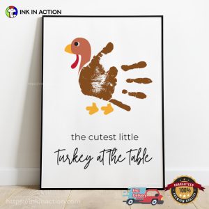 The Cutest Little Turkey at the Table Handprint Art Poster 3