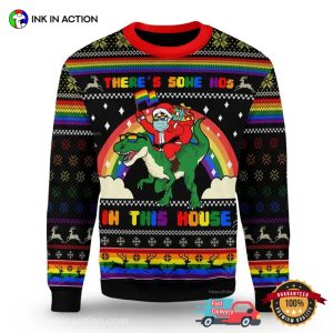 There's Some Hos In This House Santa LGBT Ugly Christmas Sweaters 2