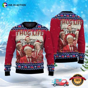 Thug Life Christmas Trump Team Ugly Christmas Sweater