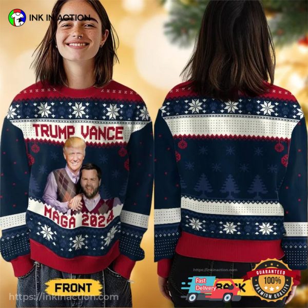 Trump Vance Maga 2024 Ugly Christmas Sweater