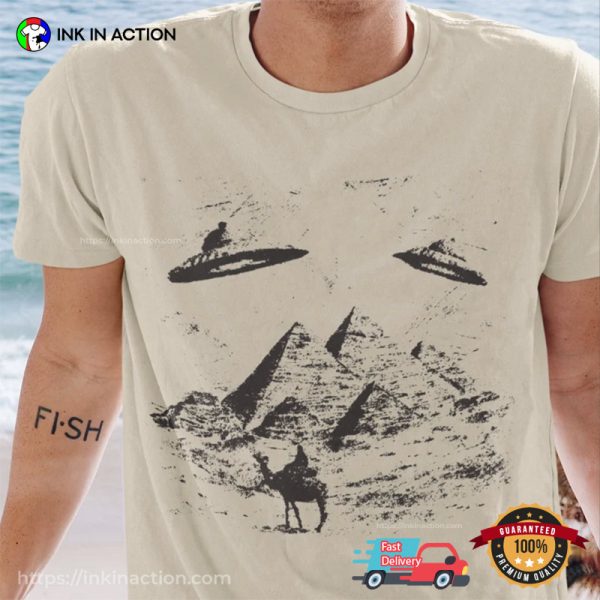 UFO Pyramids Retro Meme Comfort Colors Tee