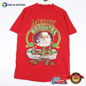 Vintage Merry Christmas Retro Santa T-shirt