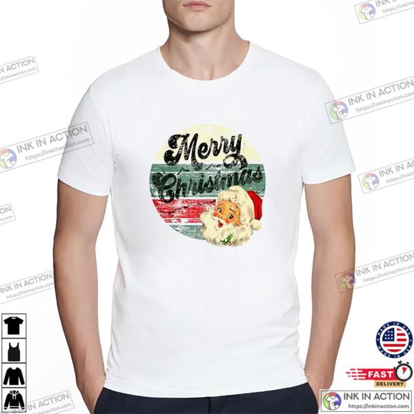 Vintage Santa Claus Merry Christmas Tee Shirts