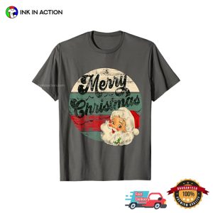 Vintage Santa Claus Merry christmas tee shirts 2