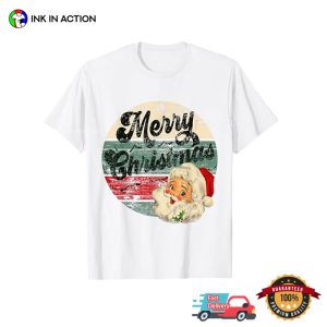 Vintage Santa Claus Merry christmas tee shirts 3