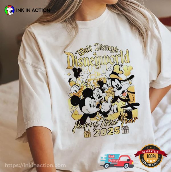 Walt Disney’s Disneyland Retro Happy New Year 2025 Comfort Colors T-shirt