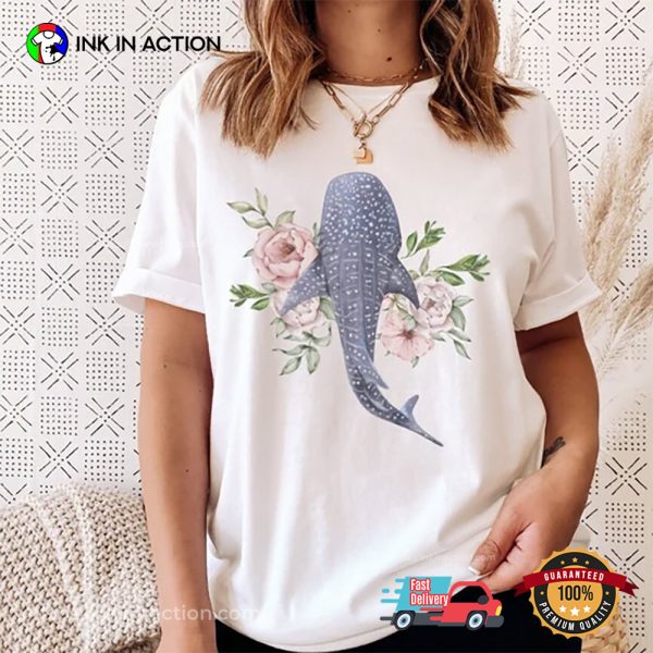 Whale Shark Floral Marine Life Shirt