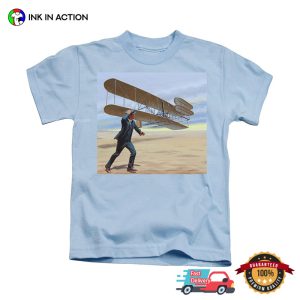 Wright Brothers Flying The Plane Art T shirt 2