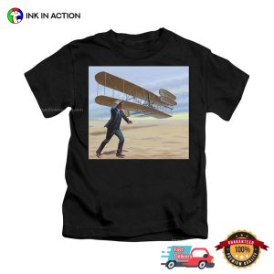 Wright Brothers Flying The Plane Art T shirt 3