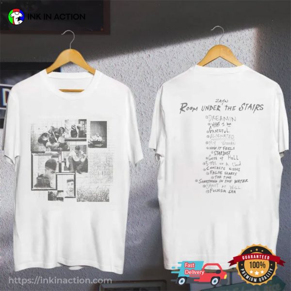 Zayn Room Under The Stairs Tracklist Retro 2 Sided T-shirt