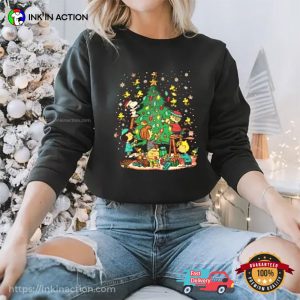 Charlie Brown And Snoopy Peanuts Family Christmas Tree Tee