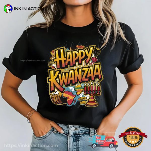 African American Holiday Happy Kwanzaa T-shirt