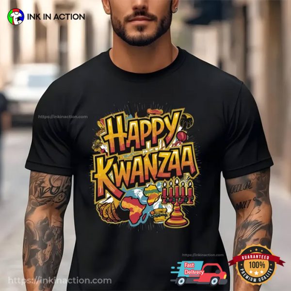 African American Holiday Happy Kwanzaa T-shirt