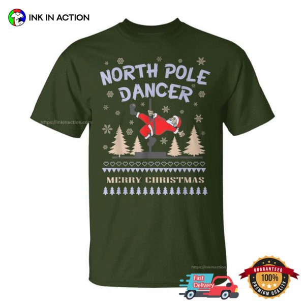 St Nicholas Day North Pole Dancer Funny Santa T-shirt