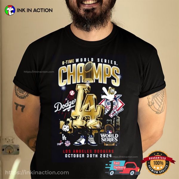 8 Time World Series Champs LA Dodger Shirt