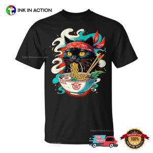 Anime Kawaii Ramen Cat T Shirt 3