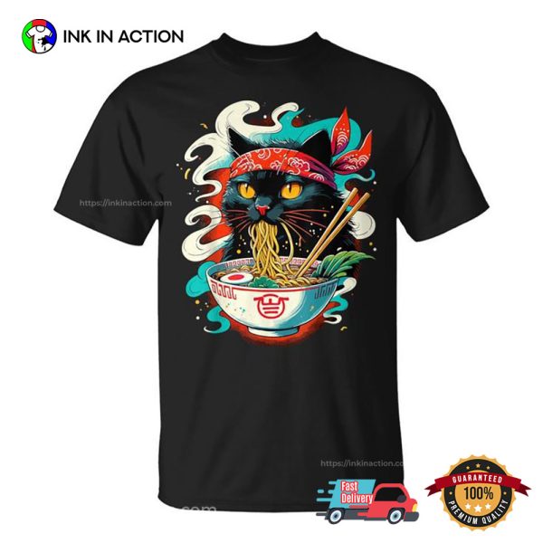 Anime Kawaii Ramen Cat T-shirt