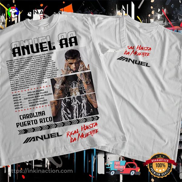 Anuel AA Real Hasta Da Muerte Album 2 Sided Shirt