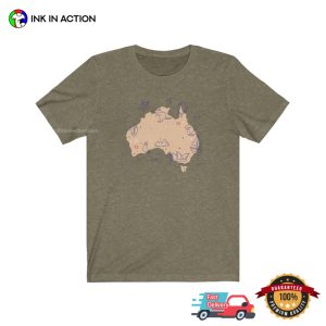 Australian map Australian Culture Comfort Colors T shirt 2