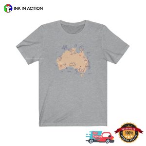 Australian map Australian Culture Comfort Colors T shirt 3