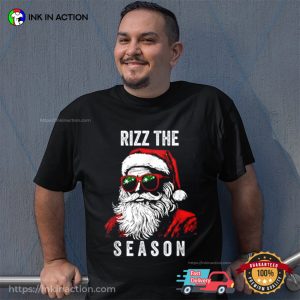 Badass Santa Rizz The Season Christmas Tee