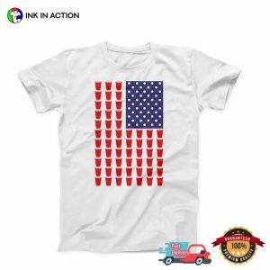 Beer Pong American Flag National Hangover Day T-Shirt