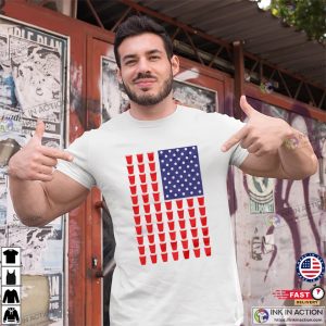 Beer Pong American Flag National Hangover Day T-Shirt