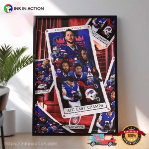 Buffalo Bills 2024 AFC East Champions NFl Playoffs Card Poster