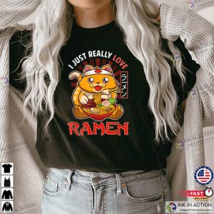 Cat Love Ramen Anime Cute Kawaii Tee 2