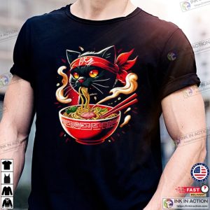 Cat Ramen Noodle Japanese Manga Kawaii Cat T-shirt