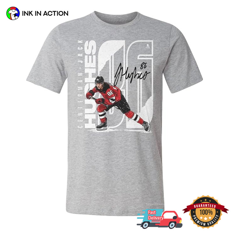 Centerman Jack Hughes New Jersey Devils T-shirt Centerman Jack Hughes New Jersey Devils T-shirt