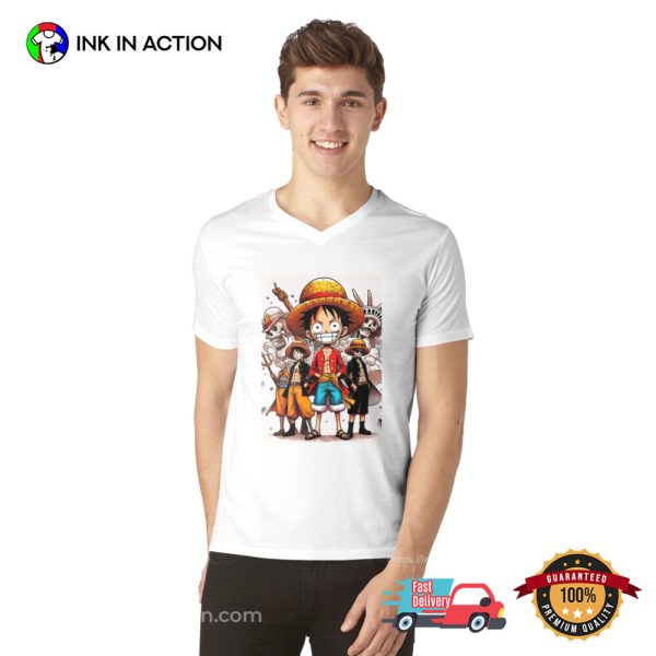 Chibi Luffy Straw Hat King Pirate One Piece T-shirt