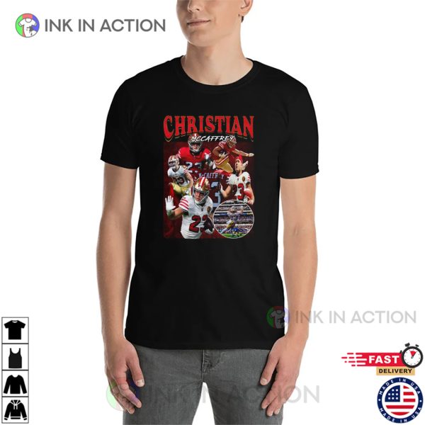 Christian Mccaffrey Vintage 90s Football Bootleg Style T-Shirt