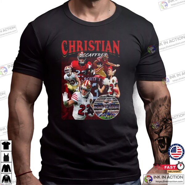 Christian Mccaffrey Vintage 90s Football Bootleg Style T-Shirt