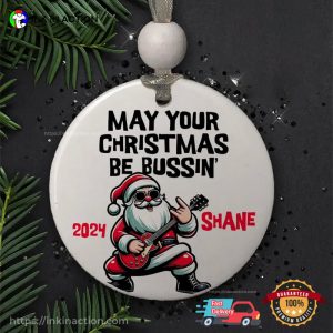 Custom May Your Christmas Be Bussin Trendy Slang Christmas Ornament