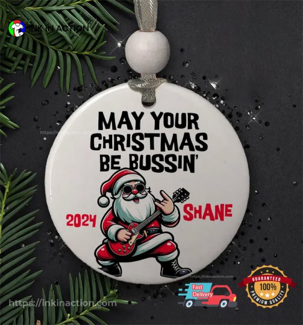 Custom May Your Christmas Be Bussin Trendy Slang Christmas Ornament