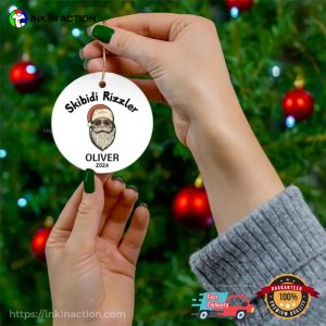 Custom Skibidi Rizzler Santa Christmas Ornament