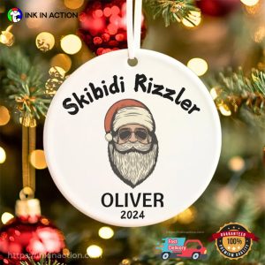 Custom Skibidi Rizzler Santa Christmas Ornament