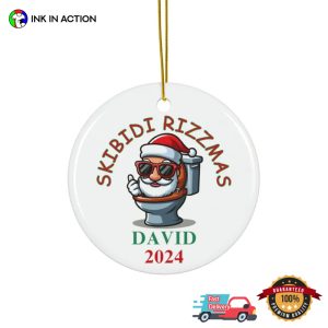 Custom Skibidi Rizzmas 2024 Funny Christmas Ornament 2